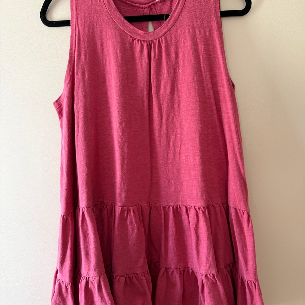 Altar'd State Pink Tiered Sleeveless Dress